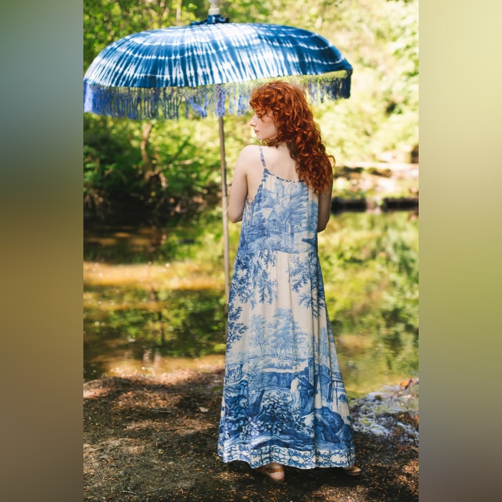 ⭐️Market of Stars⭐️ Let the Light In Vintage Artwork Boho Adjustable Strap Dress - Picture 4 of 16